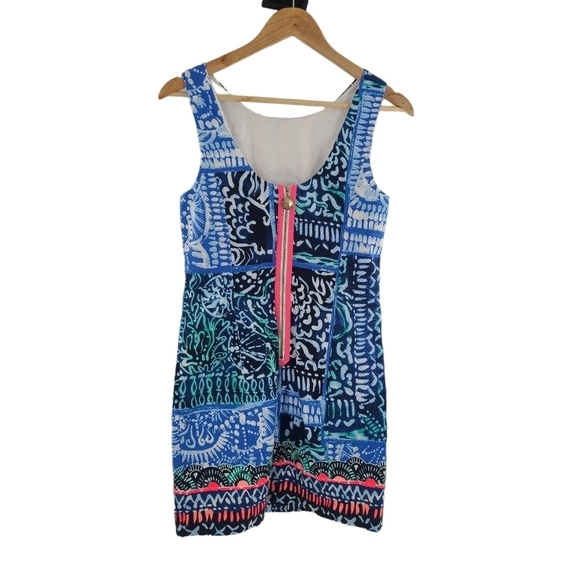 Lilly Pulitzer Mila Stretch Shift Mini Dress Women Size 4 Deep Indigo Leied Back - Picture 8 of 9
